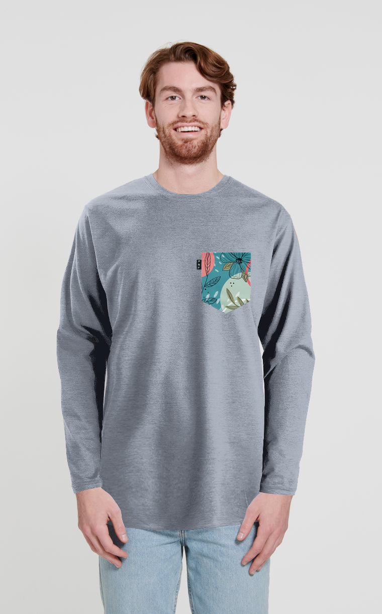 Long sleeve sweater with pocket Daffodils and bowling