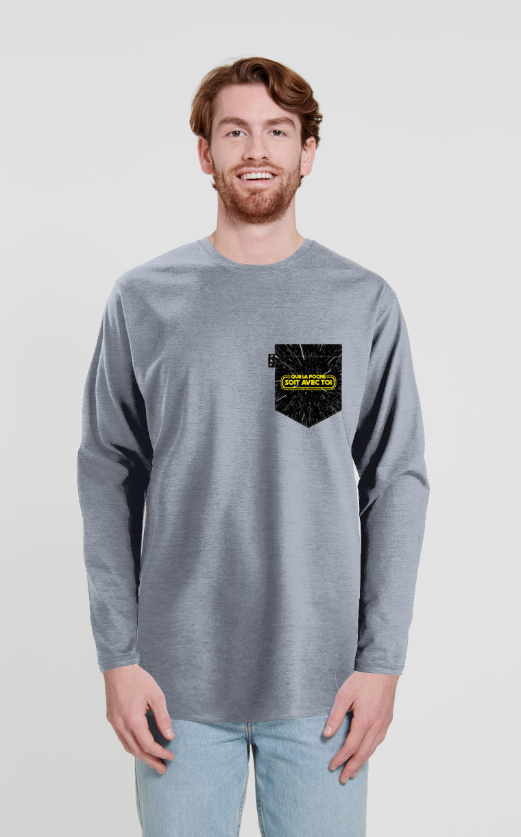 Long sleeve pocket sweater May the Pocket be with you