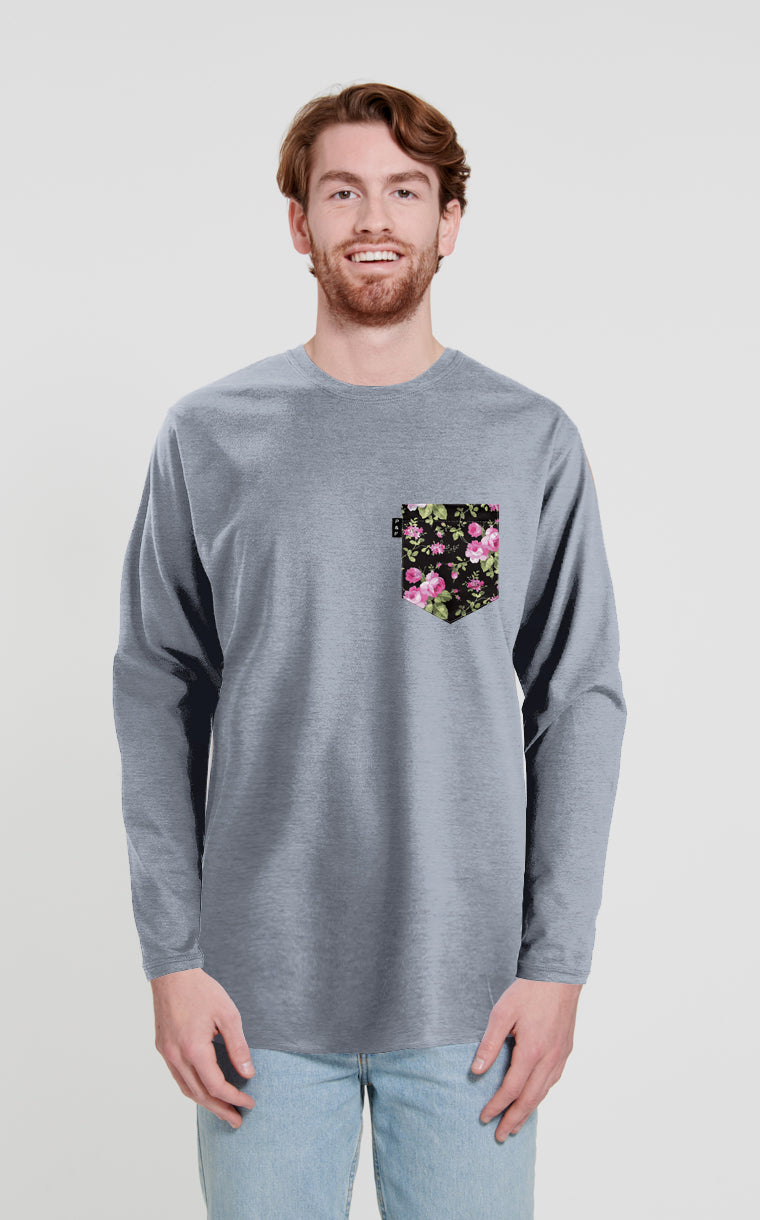 Long sleeve sweater with Roses pocket