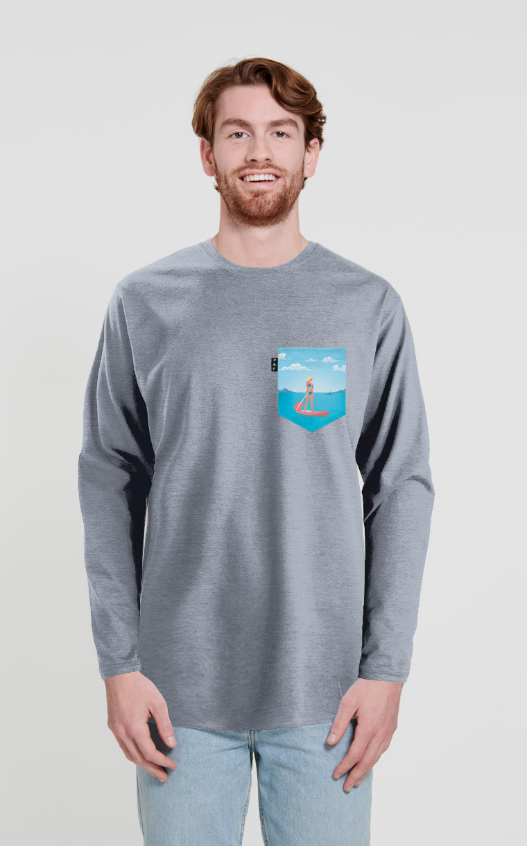 Long sleeve pocket sweater Wave on you