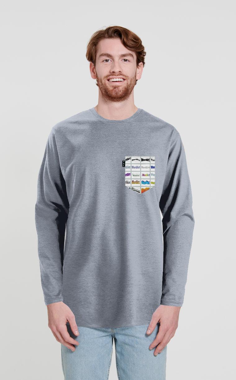 Word Art Battle Pocket Long Sleeve Sweater