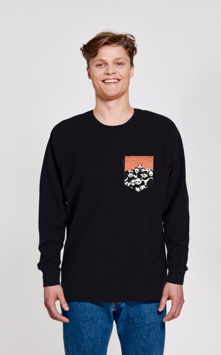 Crewneck Qc à poche pour unisexe avec poche Pandawan ^ 