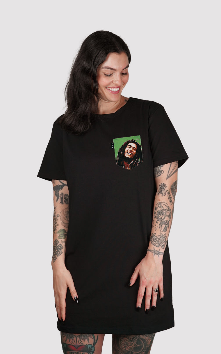 Robe à poche pour femme avec poche Bob avec Cheveux ^ 