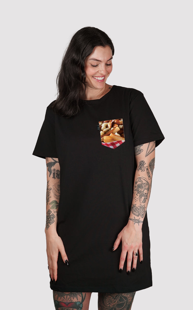 Robe à poche pour femme avec poche Frite sauce gratinée ^ 