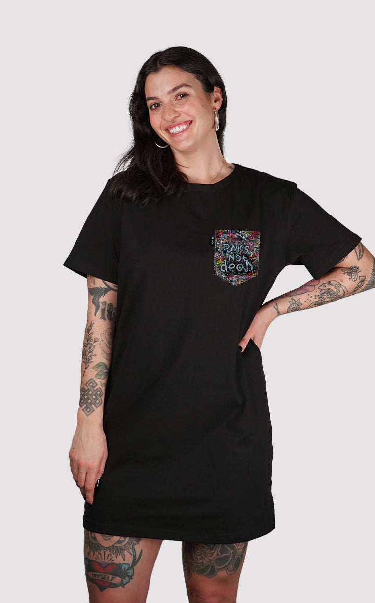 Robe à poche pour femme avec poche Punk is not dead ^ 