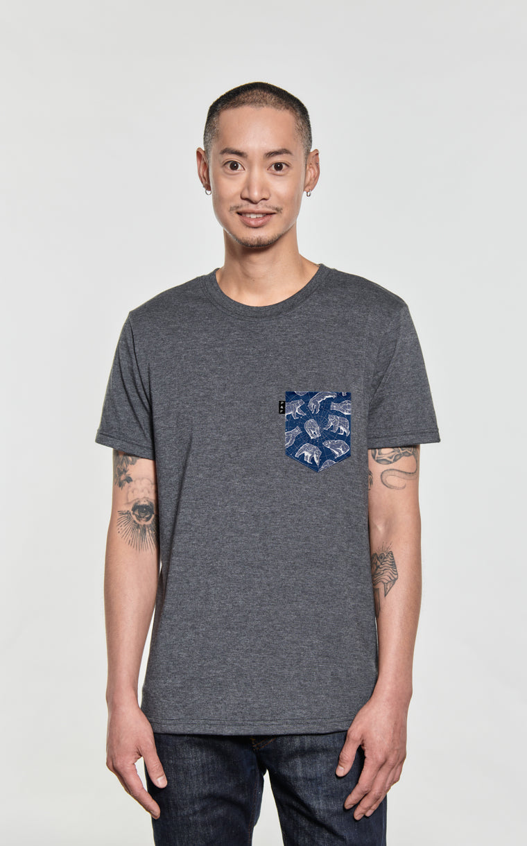 T-shirt à poche pour homme avec poche Lézourses Polaires ^ 