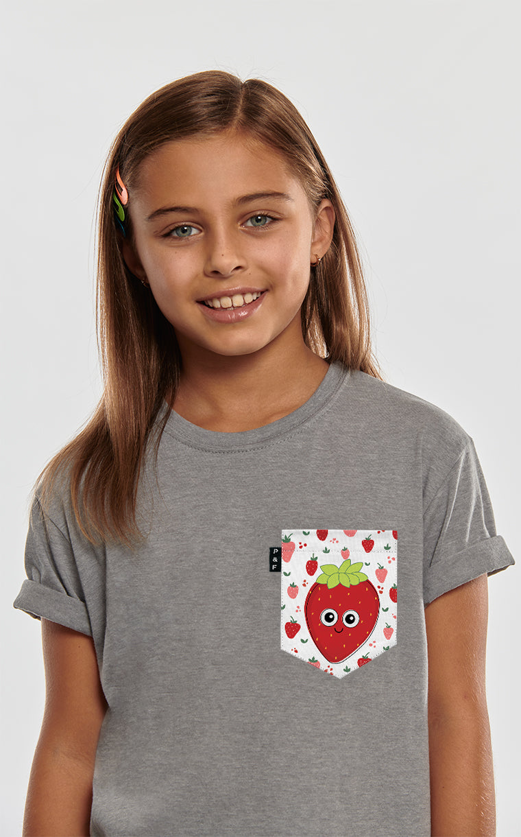 T-shirt à poche pour enfant avec poche Marie-Antoinette la Fraise ^ 