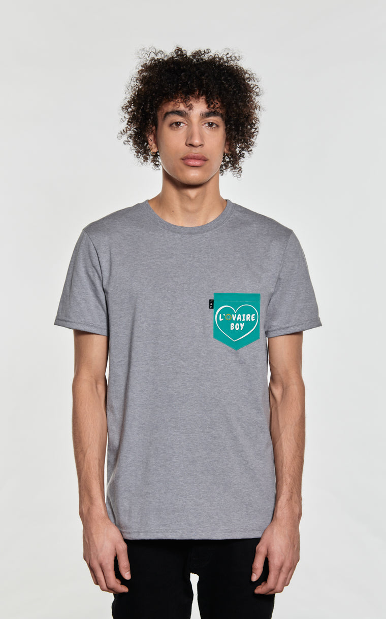 T-shirt à poche L'ovaire boy turquoise