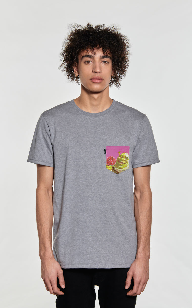 T-shirt à poche Le shrek est dans malle