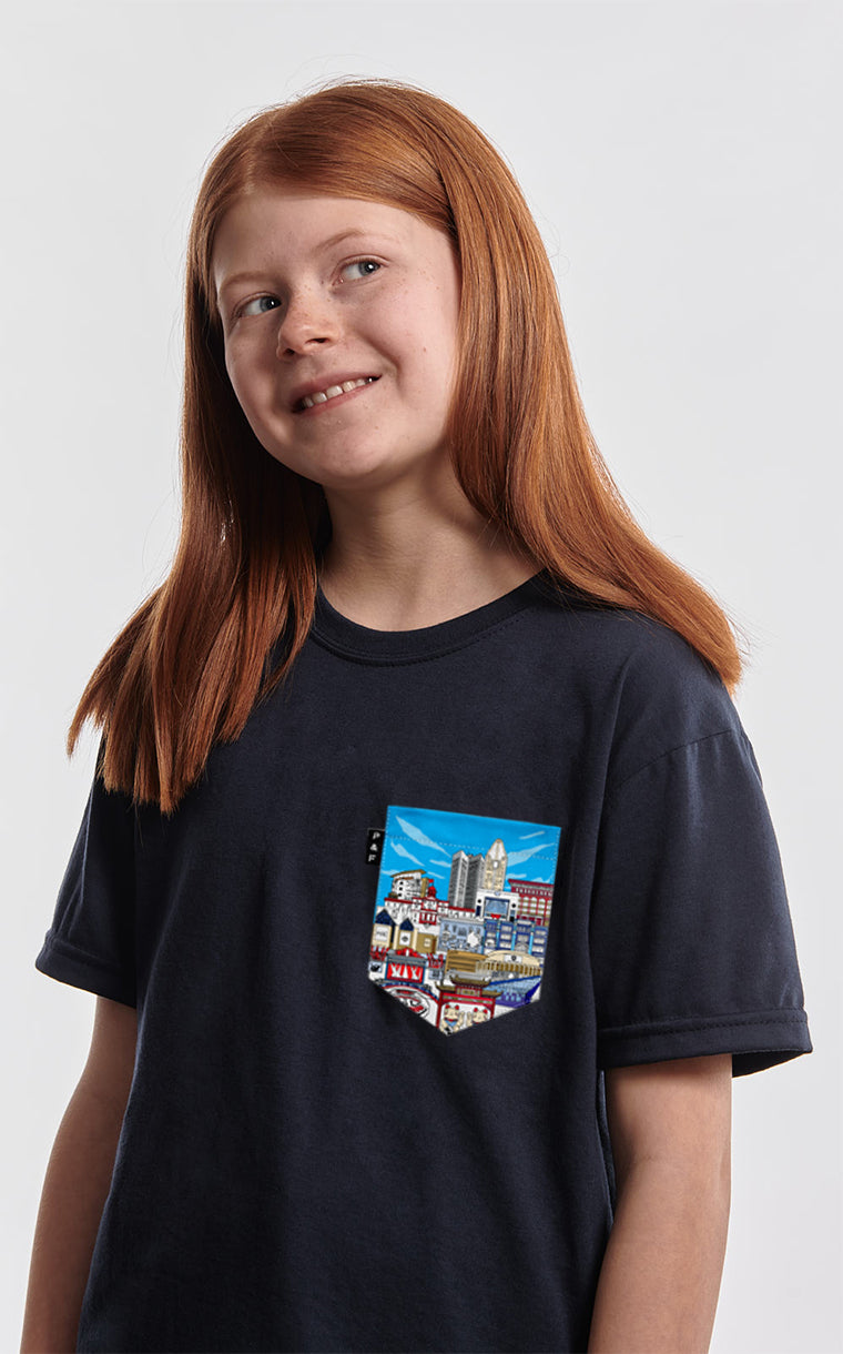 T-shirt à poche pour enfant avec poche Downtown ^ 