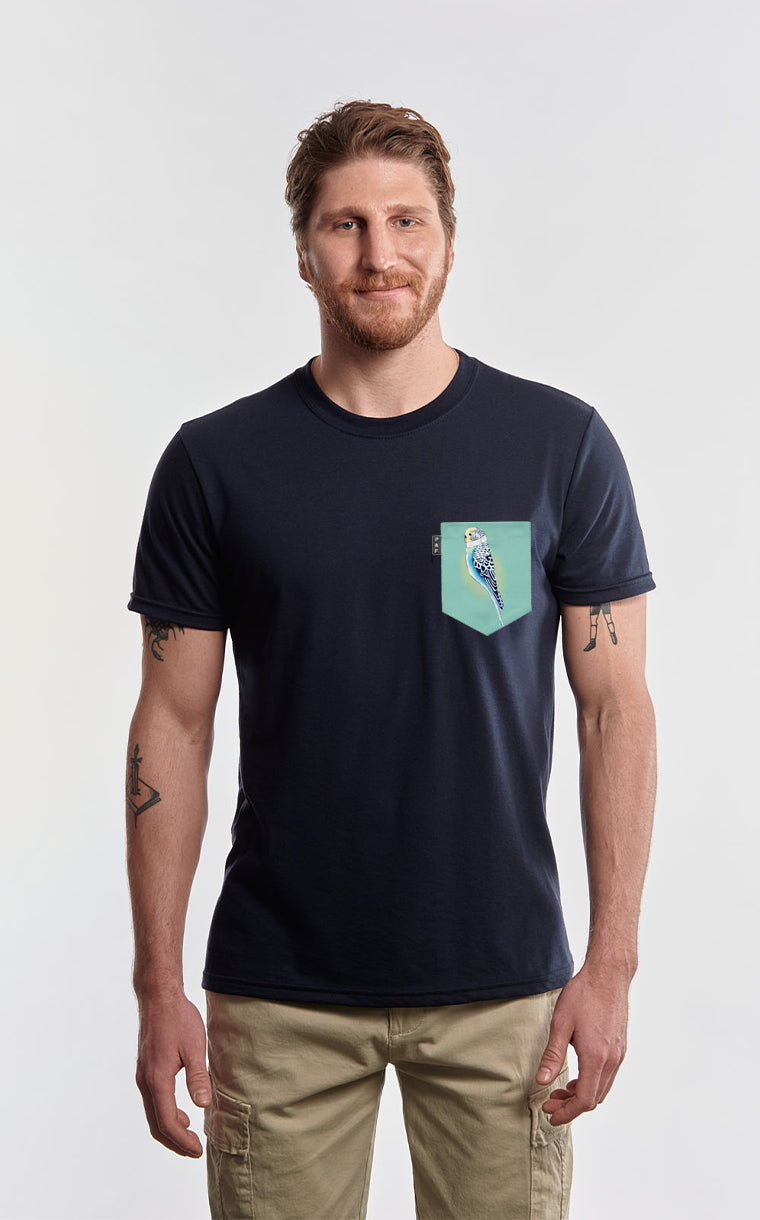 T-shirt à poche pour homme avec poche Belle Perruche  ^ 