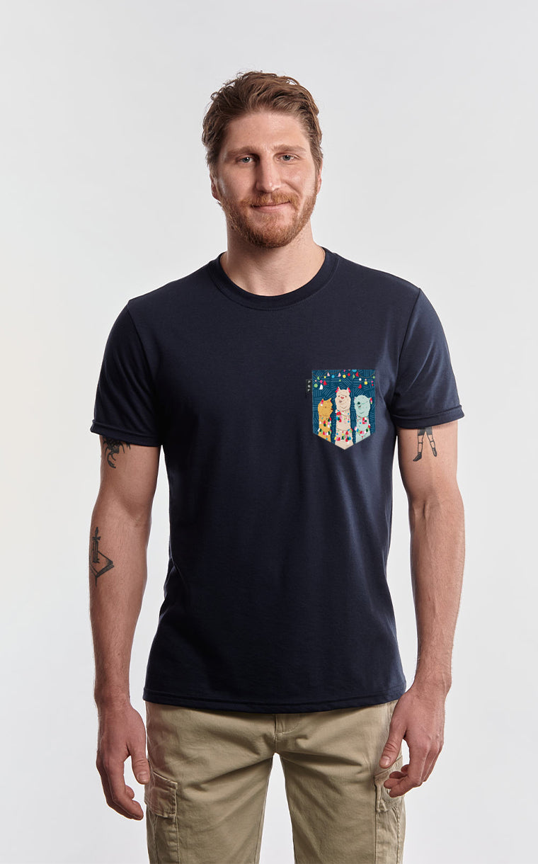 T-shirt à poche pour homme avec poche Como te llama ^ 