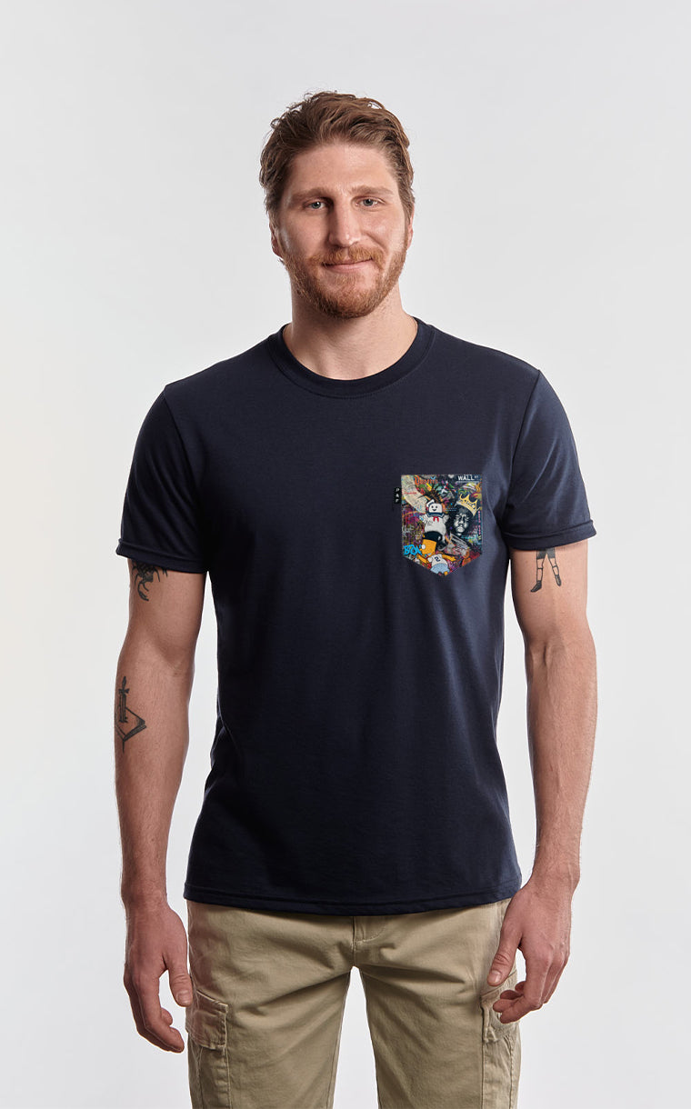 T-shirt à poche pour homme avec poche Nouveau York ^ 