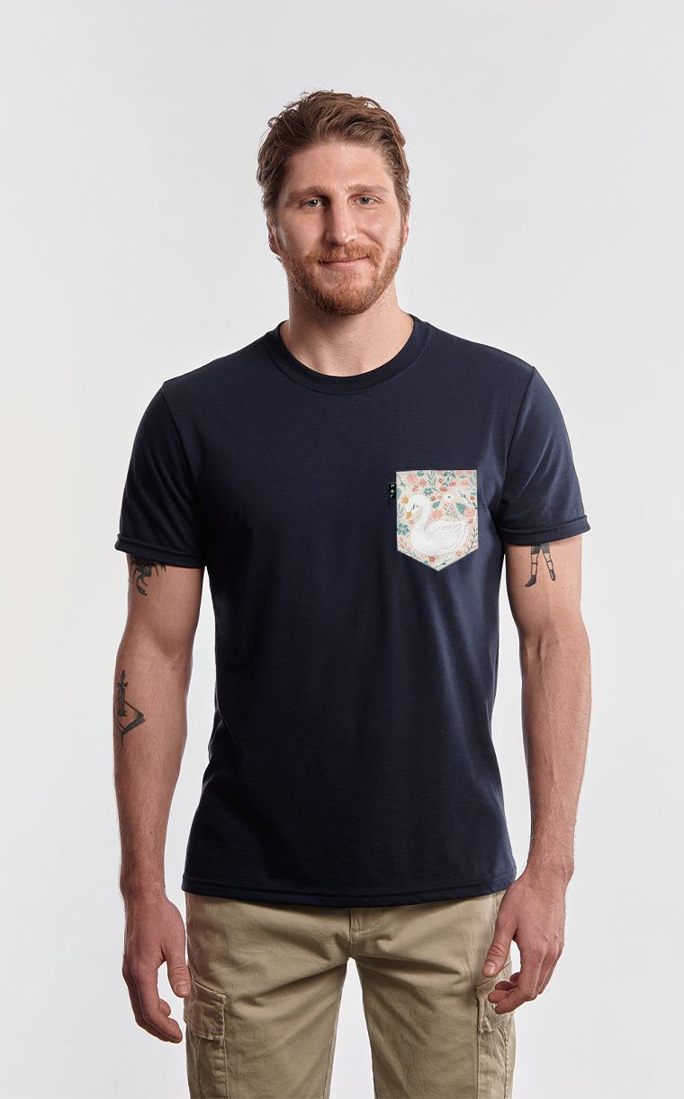 T-shirt à poche pour homme avec poche Sophia le Cygne  ^ 