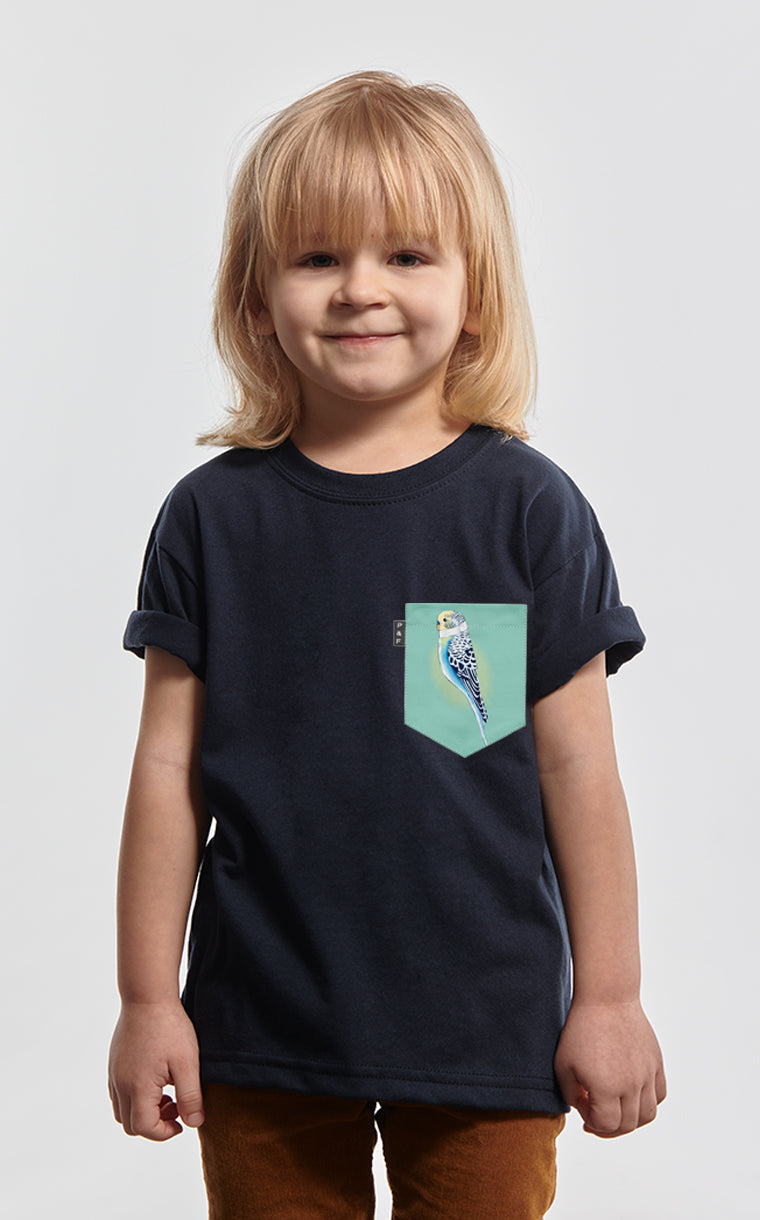 T-shirt à poche pour tout petit avec poche Belle Perruche  ^ 