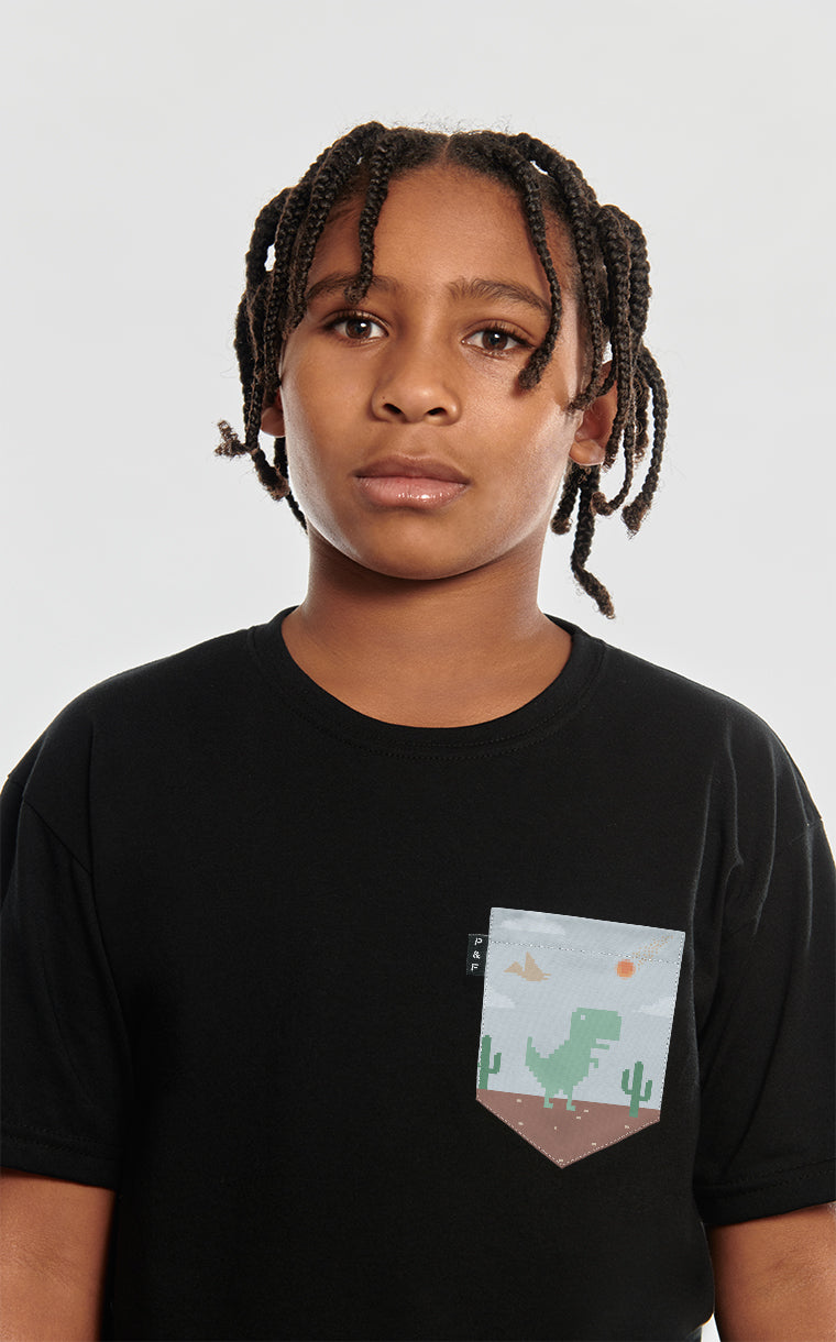 T-shirt à poche pour enfant avec poche Dino Chouinard ^ 