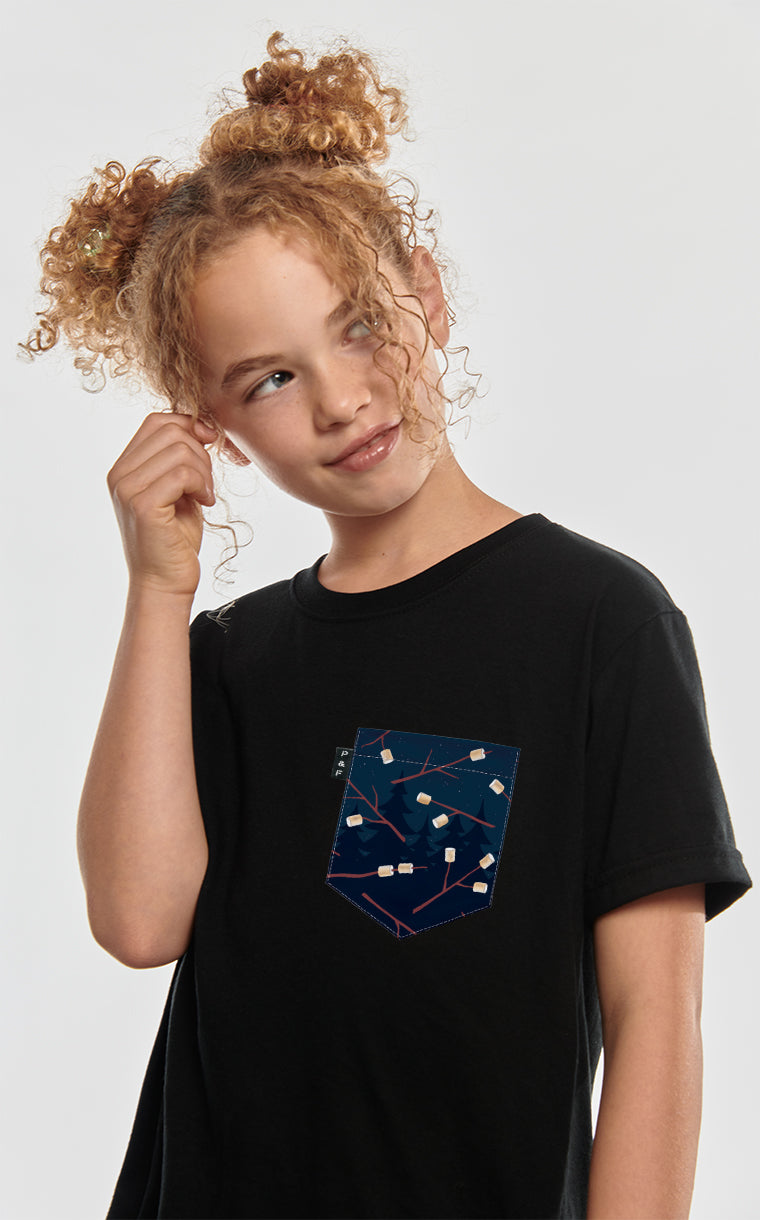 T-shirt à poche pour enfant avec poche Guimauve Grain ^ 