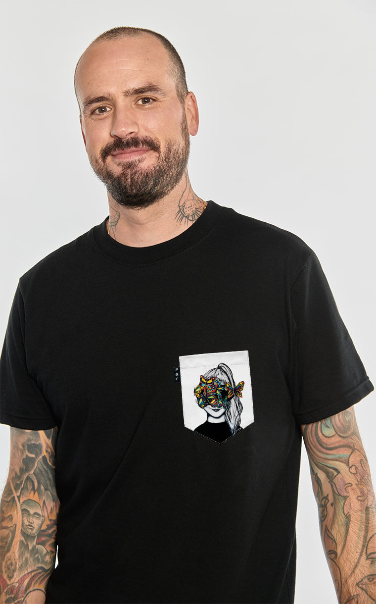 T-shirt à poche pour homme avec poche FND-Fille ^ 