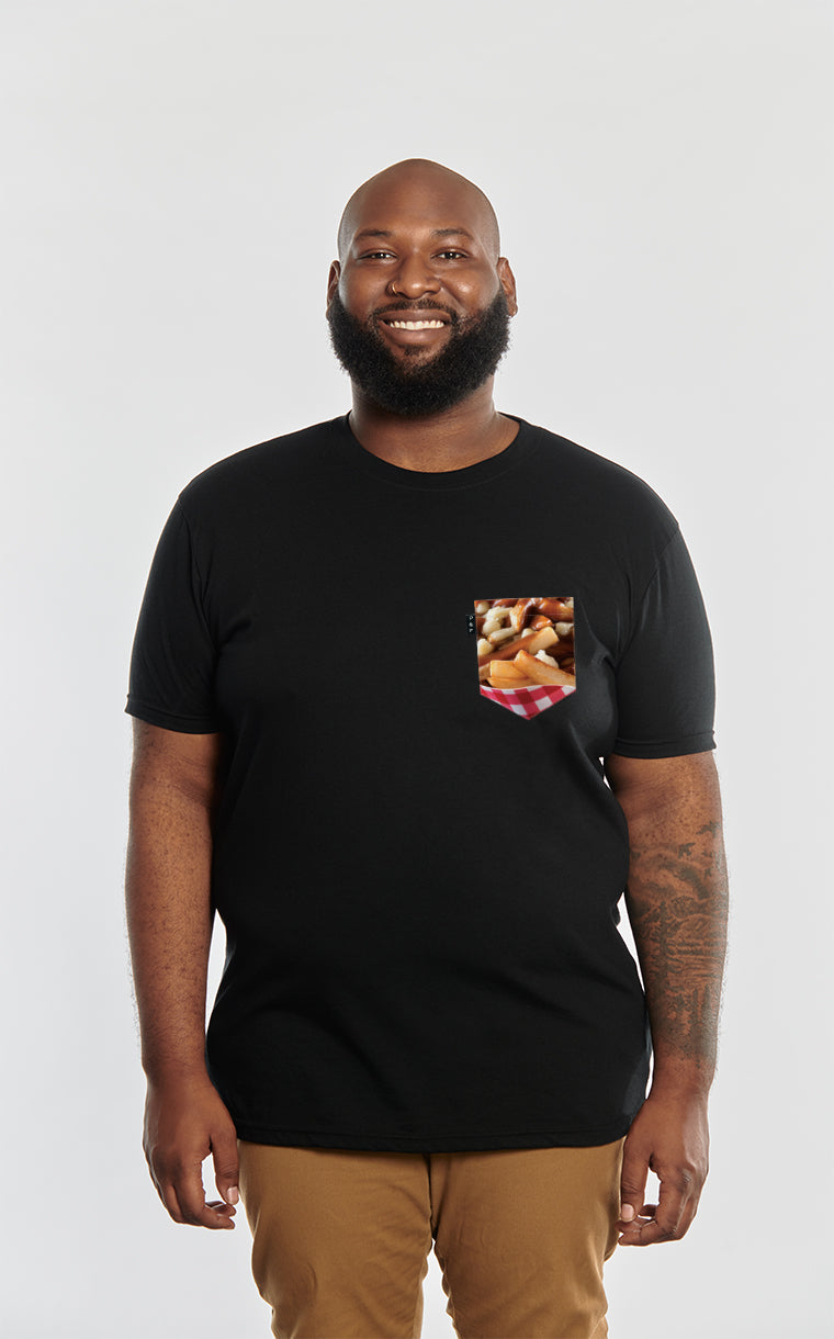 T-shirt à poche pour homme avec poche Frite sauce gratinée ^ 