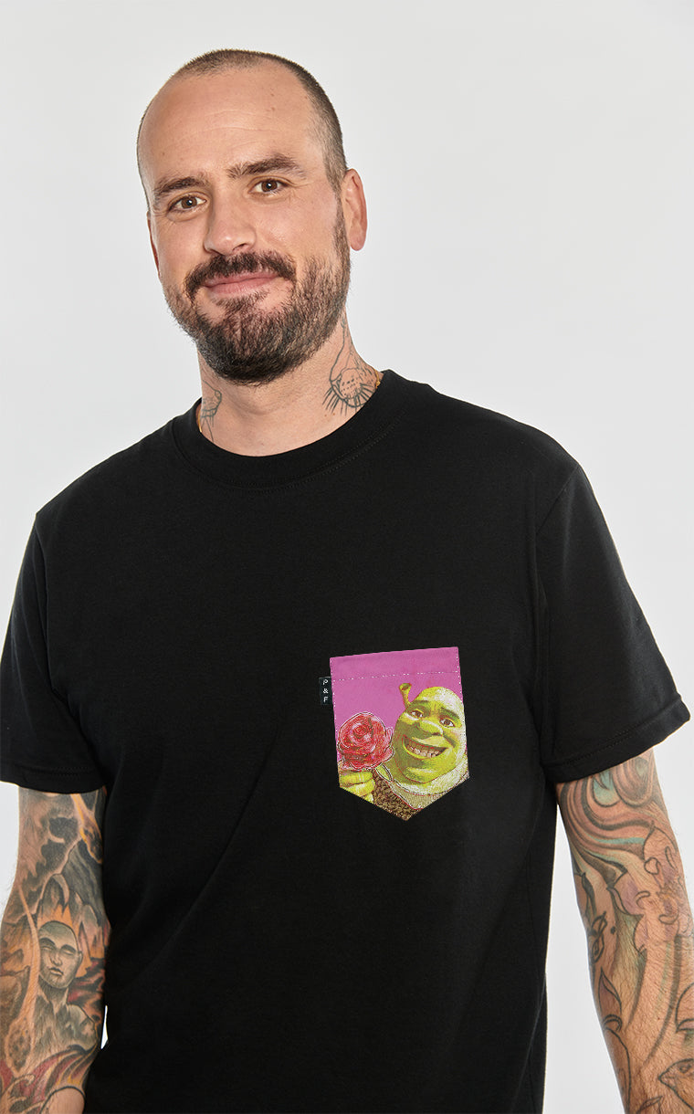 T-shirt à poche Le shrek est dans malle