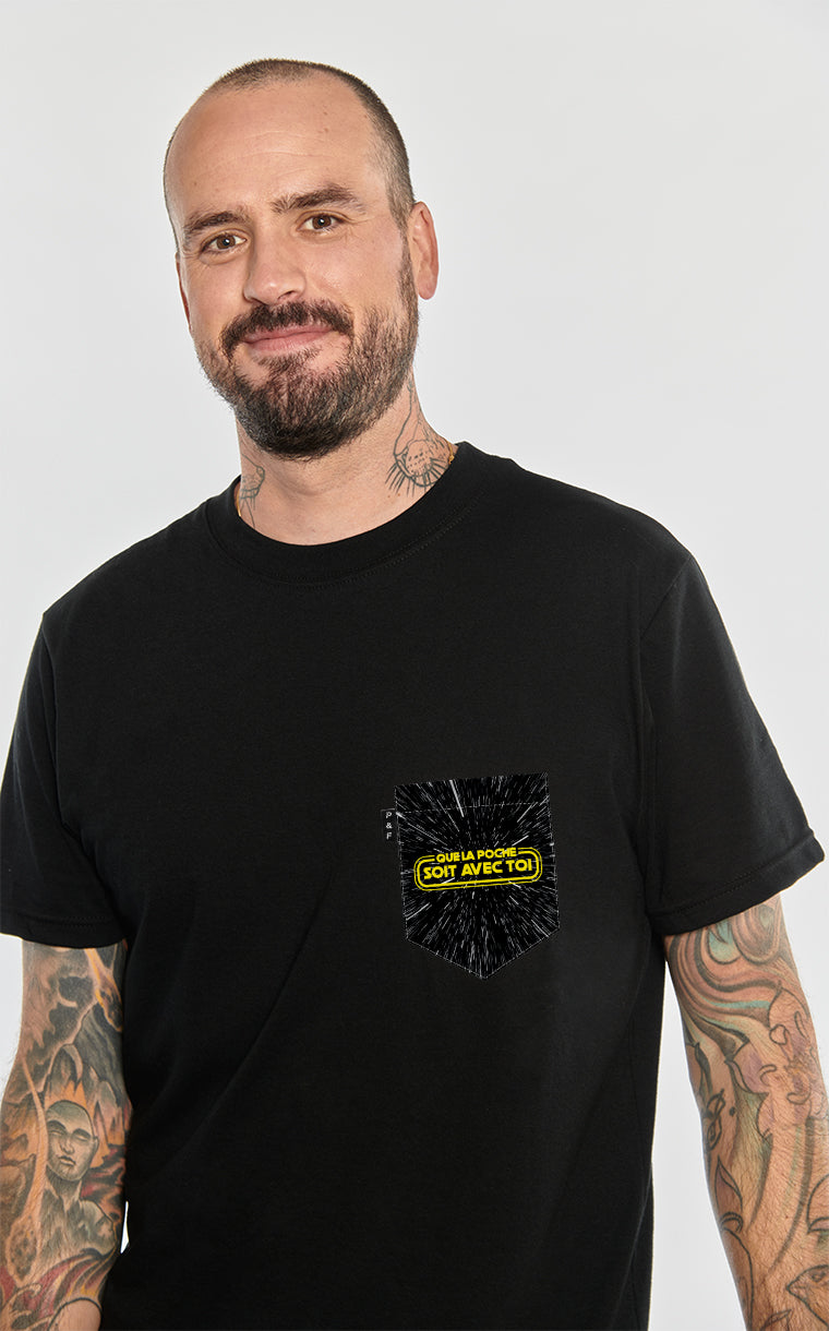 T-shirt à poche pour homme avec poche Que la Poche soit avec toi ^ 