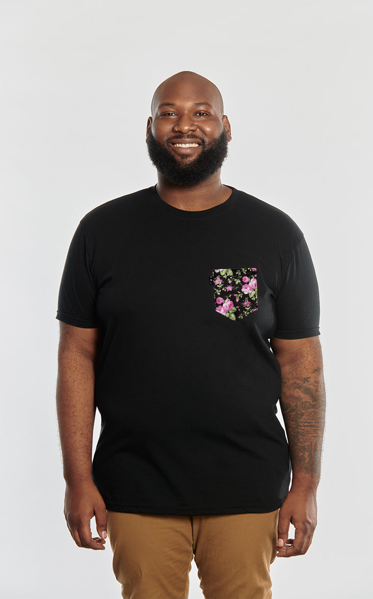 T-shirt à poche pour homme avec poche Roses ^ 