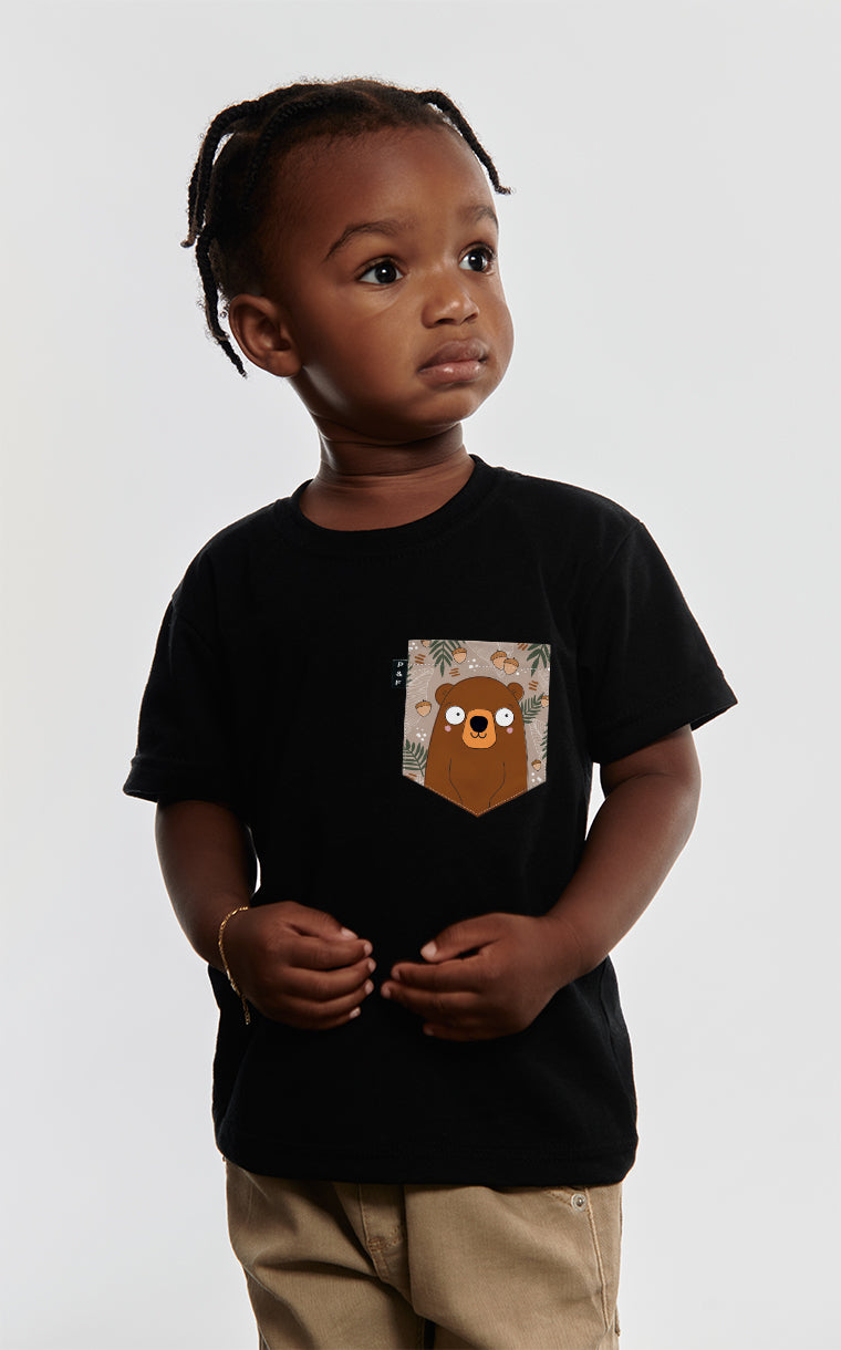 T-shirt à poche pour tout petit avec poche Ours Winston ^ 