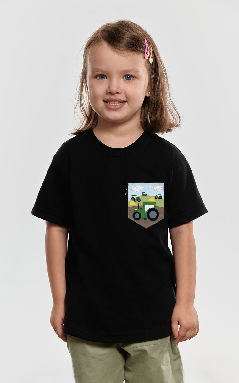 T-shirt à poche pour tout petit avec poche Misteur Tracteur ^ 