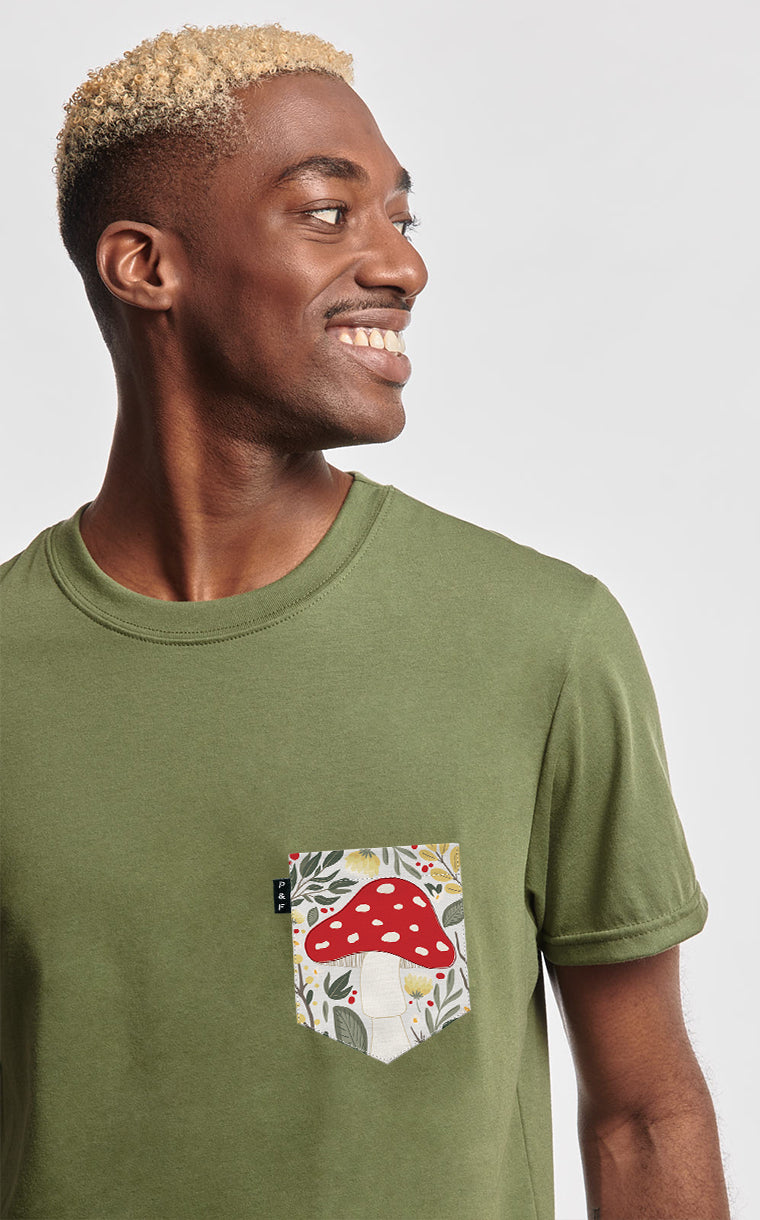 T-shirt à poche pour homme avec poche Dwight Shroom ^ 