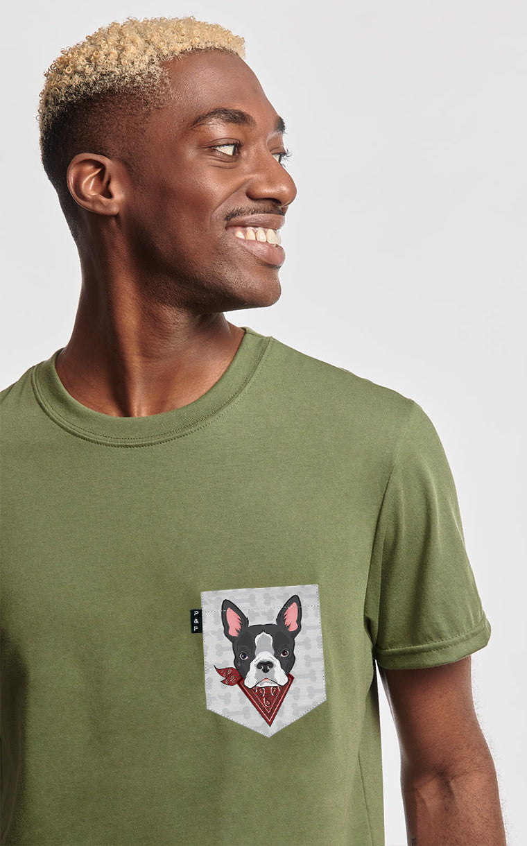 T-shirt à poche Chienne à Jacques