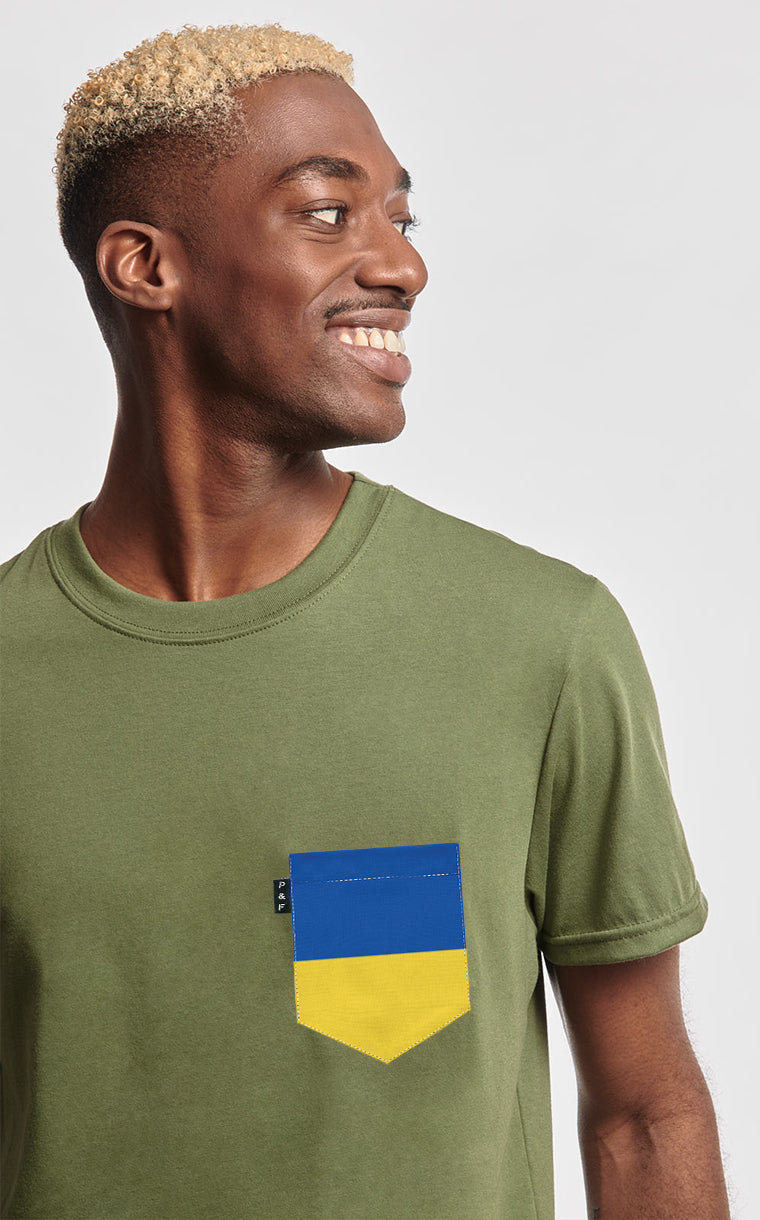 T-shirt à poche Couleurs de l'Ukraine