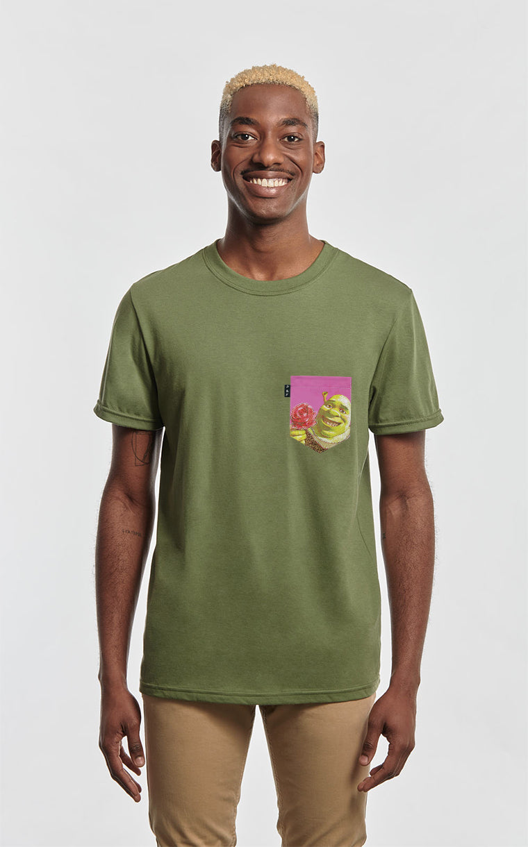 T-shirt à poche Le shrek est dans malle