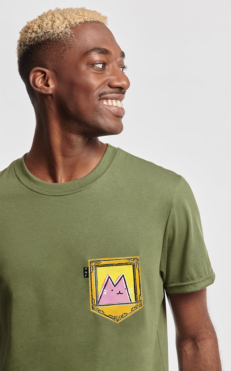 Pop Art Cat Pocket T-Shirt