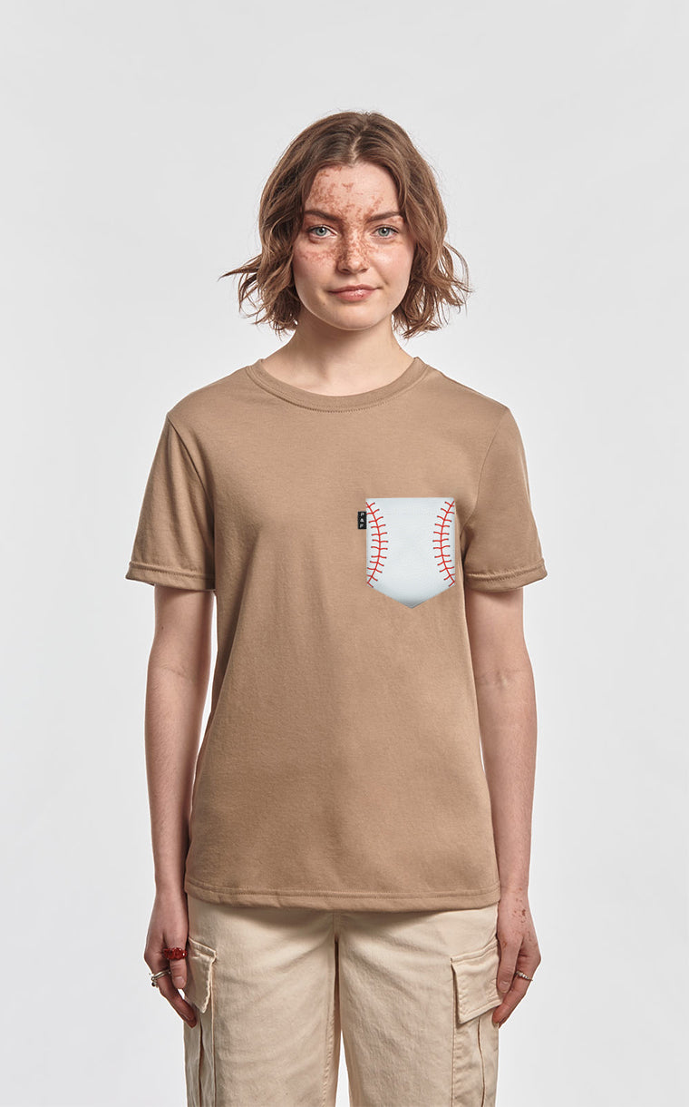 Boyfriend Fit T-Shirt with Softball Pocket