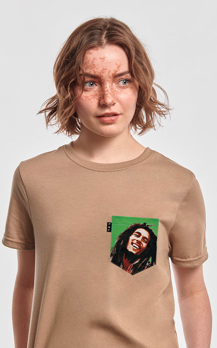 Boyfriend Fit Bob Pocket T-Shirt with Hair