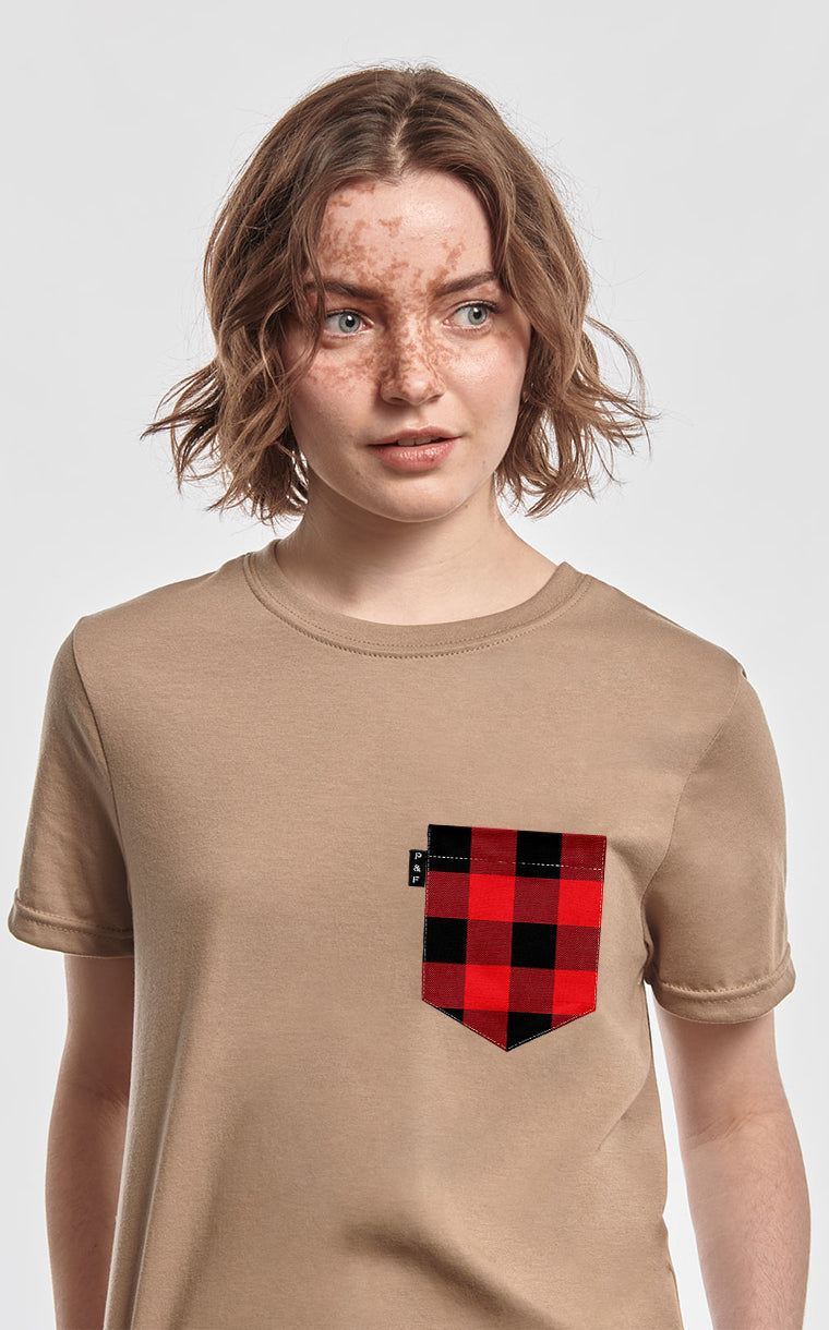 Boyfriend cut T-shirt with pocket Plaid kid