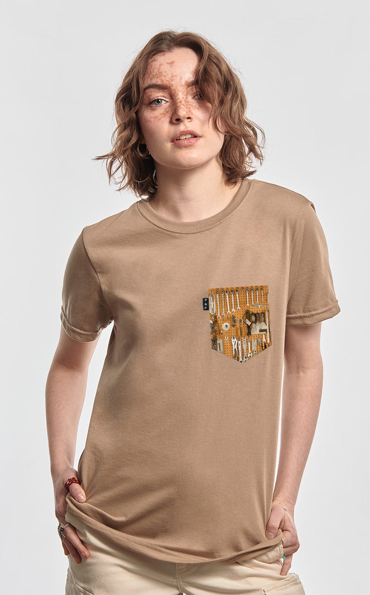 T-shirt coupe Boyfriend à poche pour femme avec poche L'outillerie Lourde ^ 