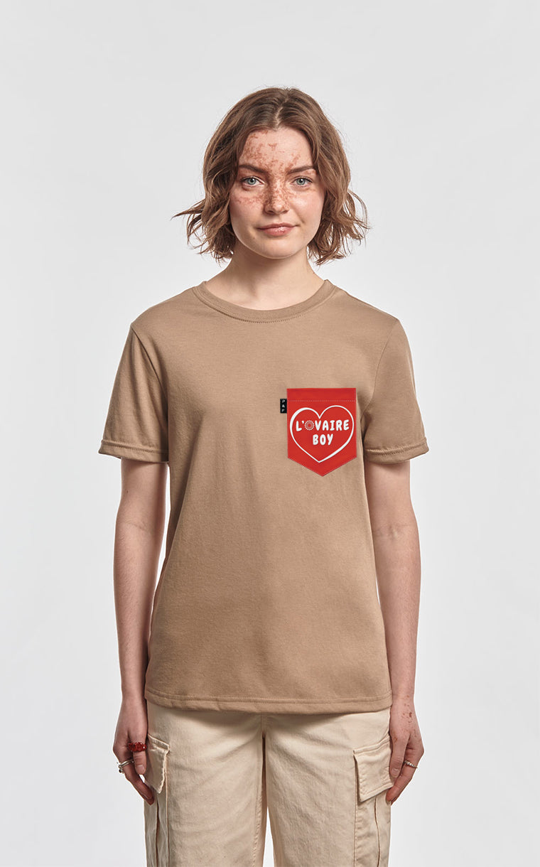 T-shirt coupe Boyfriend à poche L'ovaire boy rouge