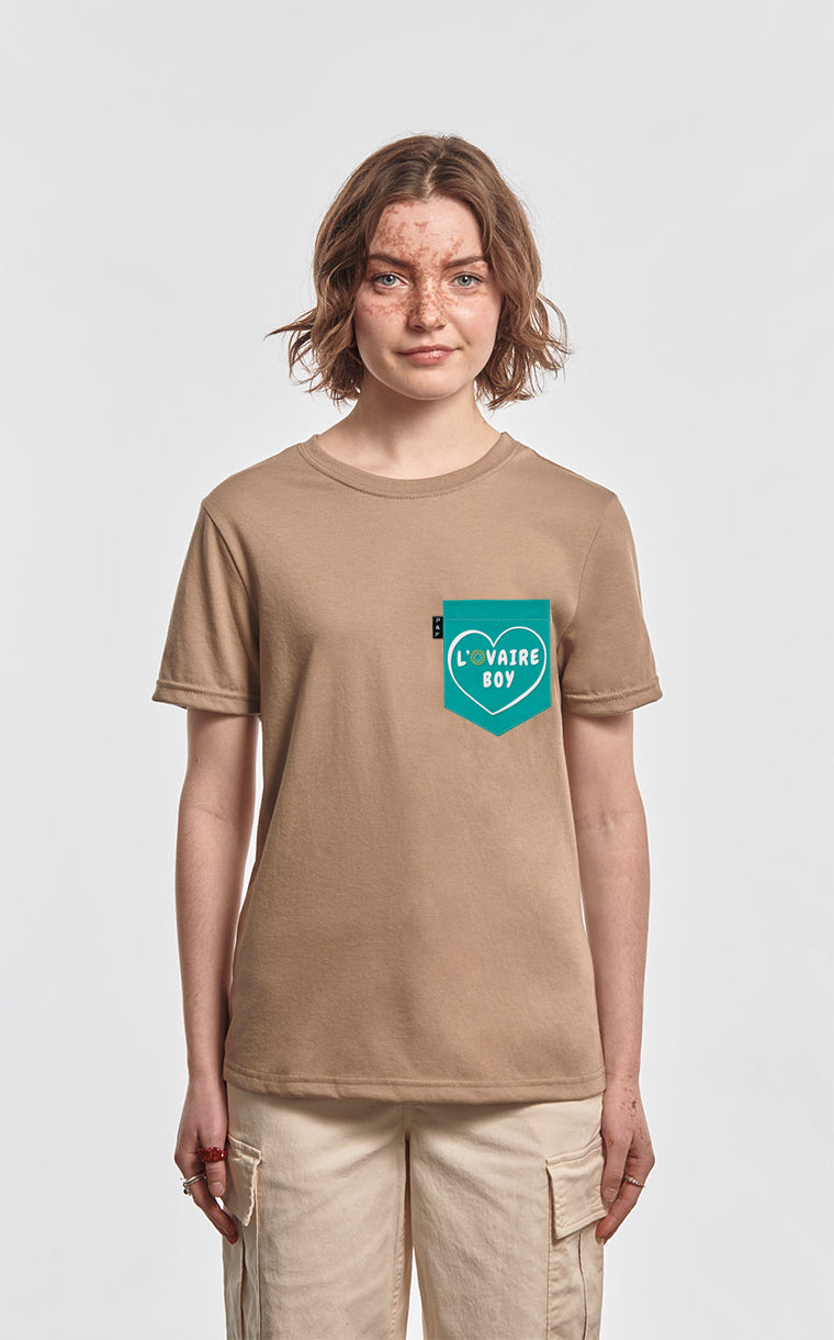 T-shirt coupe Boyfriend à poche L'ovaire boy turquoise