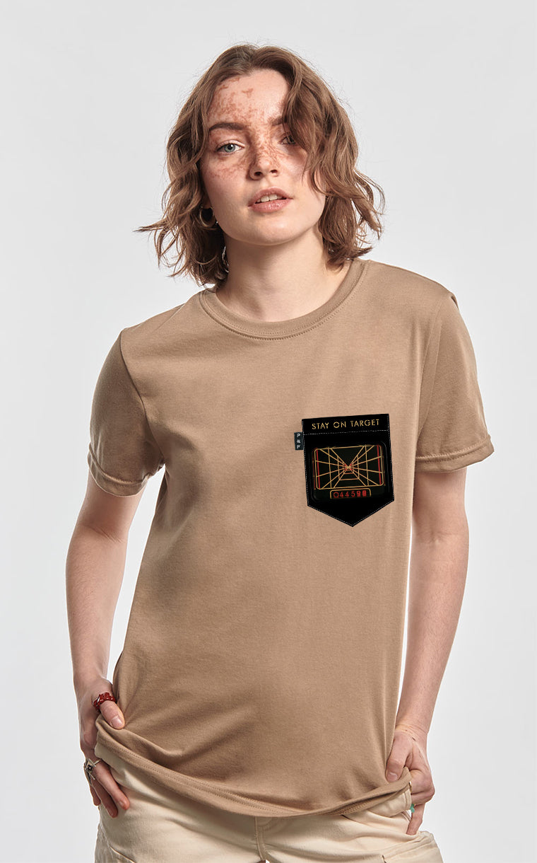 T-shirt coupe Boyfriend à poche pour femme avec poche Lucky Luc ^ 