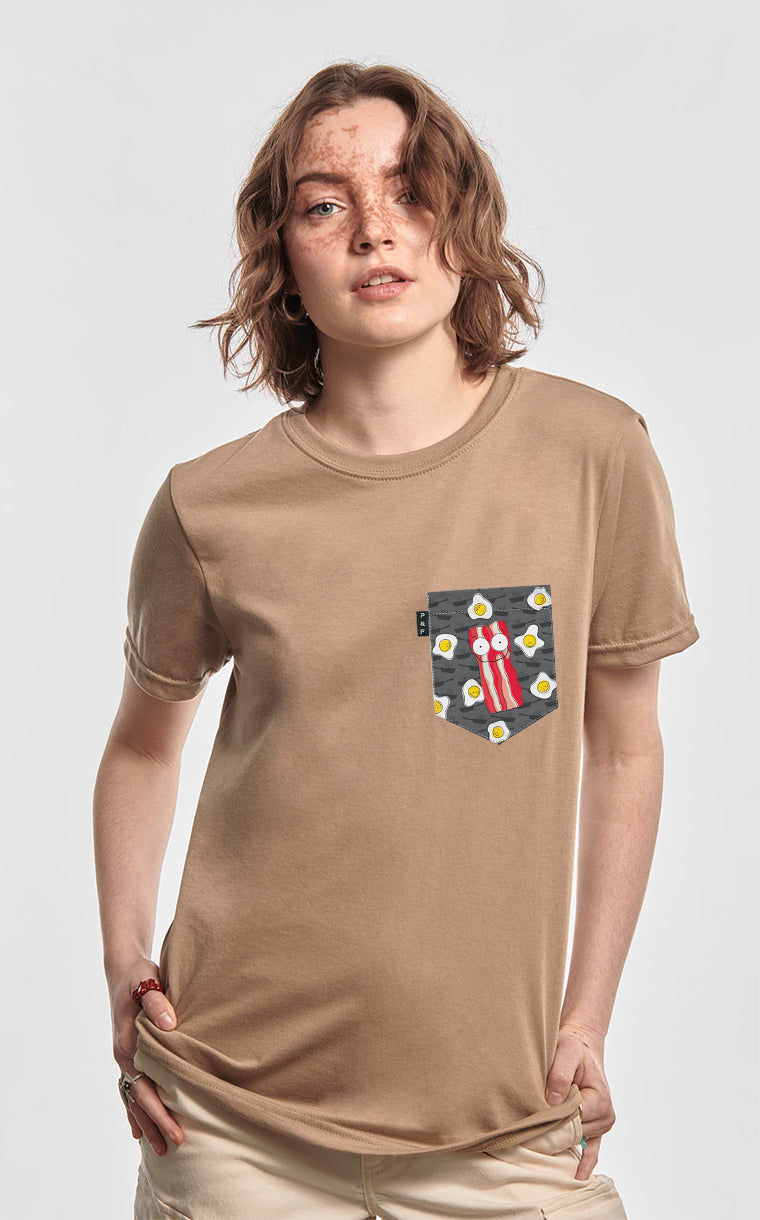 T-shirt coupe Boyfriend à poche M. Bacon