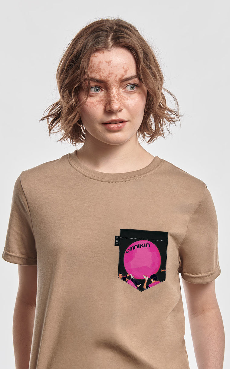 T-shirt coupe Boyfriend à poche Omnikin ROSE