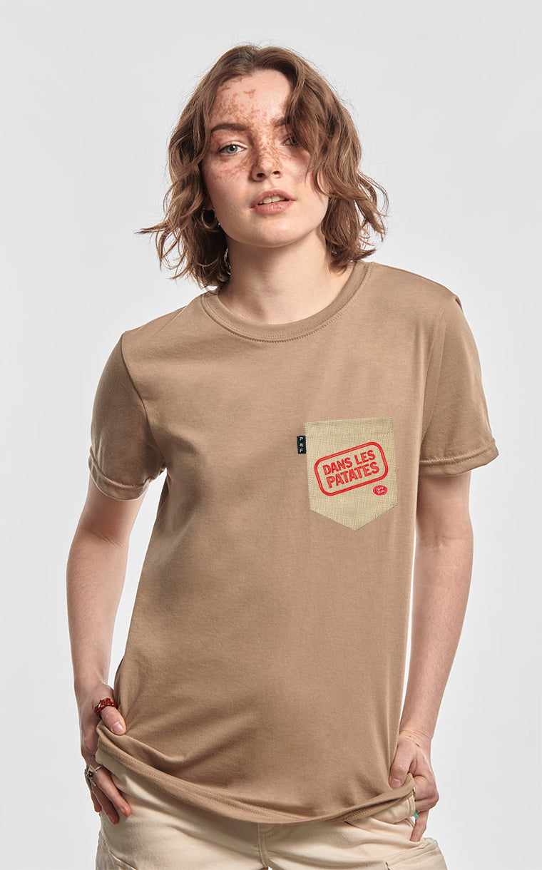 Boyfriend Fit T-Shirt with Pocket Potato Pocket