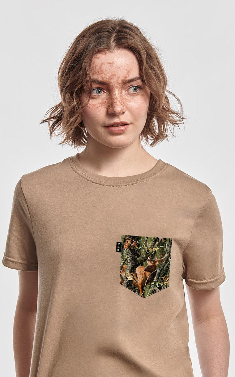 T-shirt coupe Boyfriend à poche pour femme avec poche Pourvoirien ^ 