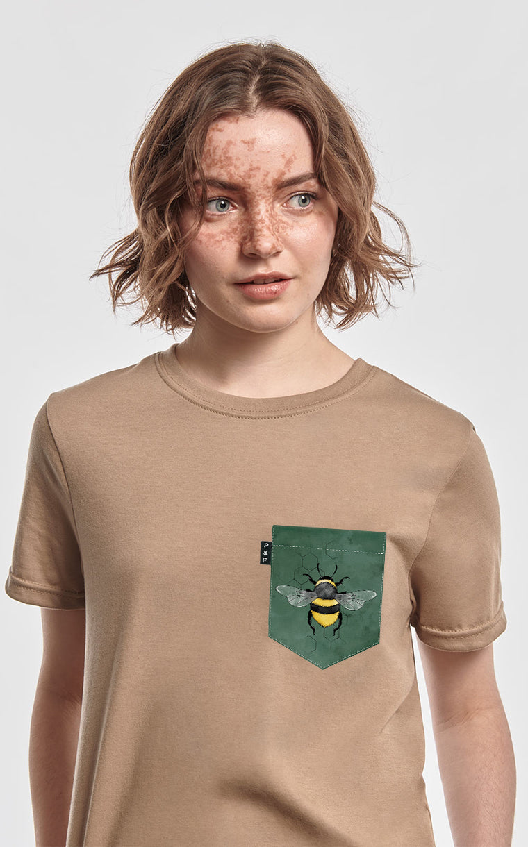 T-shirt coupe Boyfriend à poche To bee or not to bee