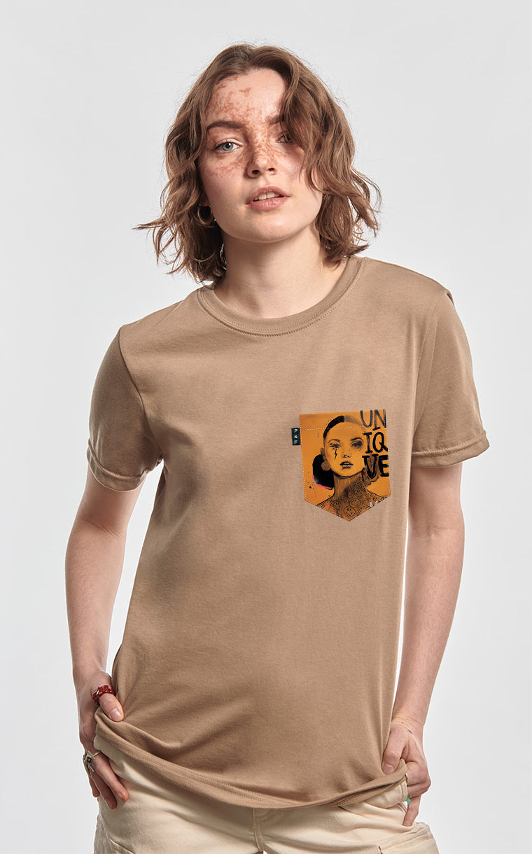 Unique Pocket Boyfriend Fit T-Shirt