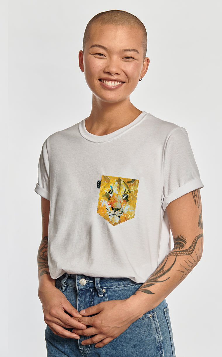 T-shirt coupe Boyfriend à poche Au lit on dort