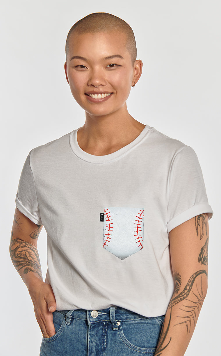 Boyfriend Fit T-Shirt with Softball Pocket