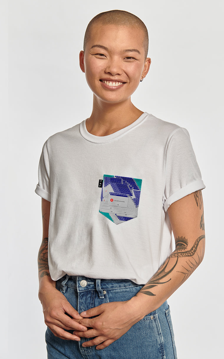 Boyfriend Fit T-Shirt with Pocket Ctrl+Alt+Del