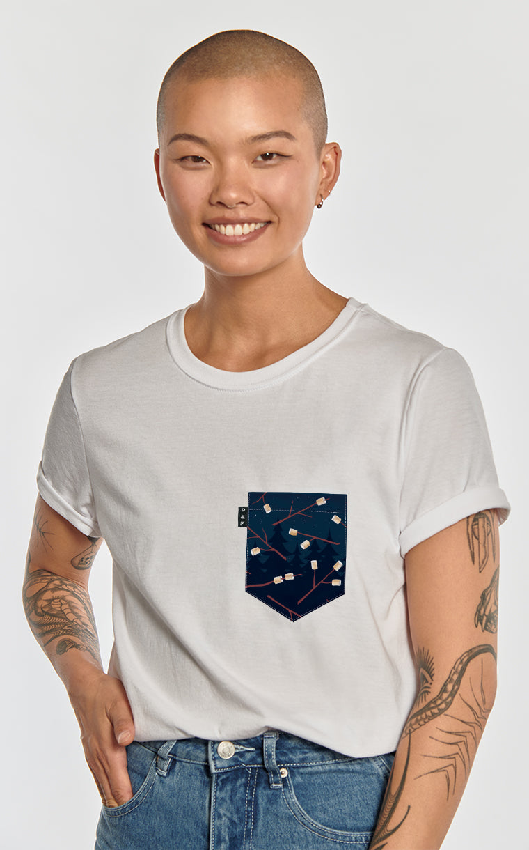 Marshmallow Grain Boyfriend Pocket T-Shirt